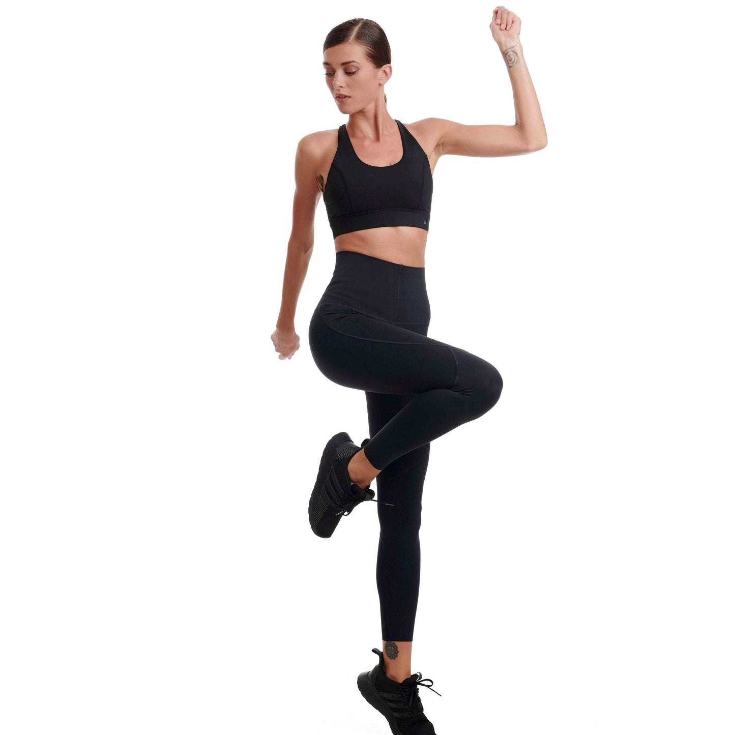 Walk - Laser Cut Compression Sports Leggings Black