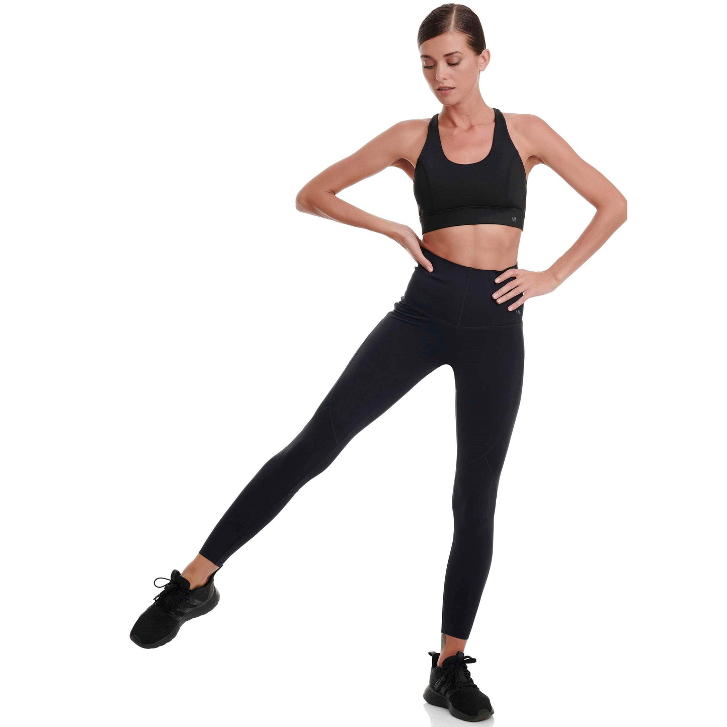Walk - Laser Cut Compression Sports Leggings Black